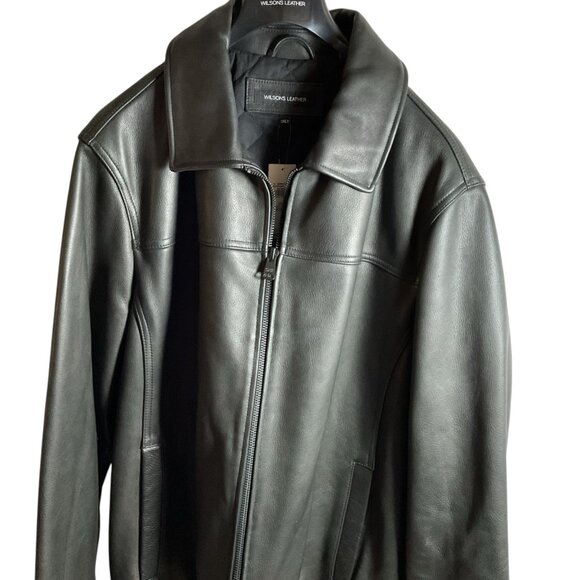 NWT $700 Mens Wilsons Leather Black Jacket 2XLT 3M Thinsulate Insulation - Picture 2 of 6